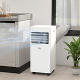 HOMCOM Portable Mobile Air Conditioner with Remote, Cooling & Fan Modes, 650W – Bedroom Cooling, White