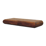 Artisan Furniture Solis Solid Mango Wood Wall-Mounted Console with Drawers – Rounded Floating Design, Amber Oak