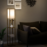 Storage Shelf Floor Lamp – Brown