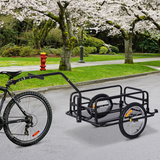 HOMCOM Folding Bicycle Cargo Trailer with Hitch, 40kg Capacity – Detachable Walls, Luggage Storage Cart