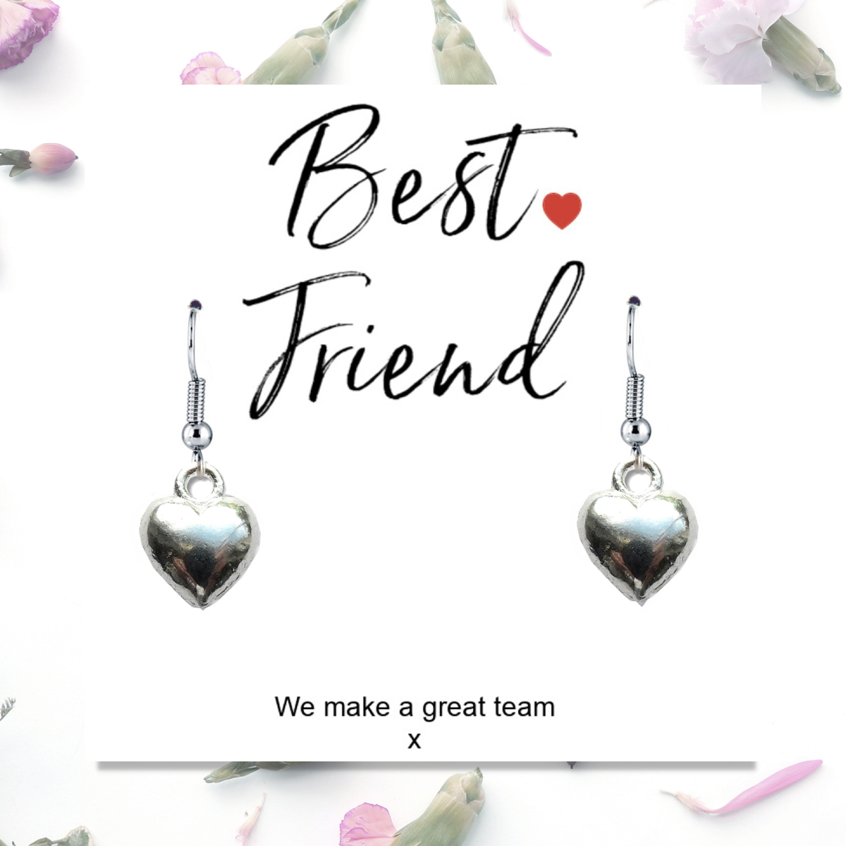 Aye Do Gifts Best Friend Mini Gift Hamper with Silver Heart Earrings & Chocolates – Letter Box Gift for Her