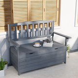 Outsunny 2-Seater Garden Storage Bench with Hidden 164L Compartment – Fir Wood Outdoor Seat, Dark Grey