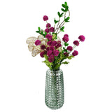 Leaf Artificial Dahlia Pompom Stems with Five Blooms & Wired Stalks, Pack of 6 – 50cm Home & Event Decor, Pink