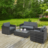 Outsunny rattan sofa set modular pieces detail
