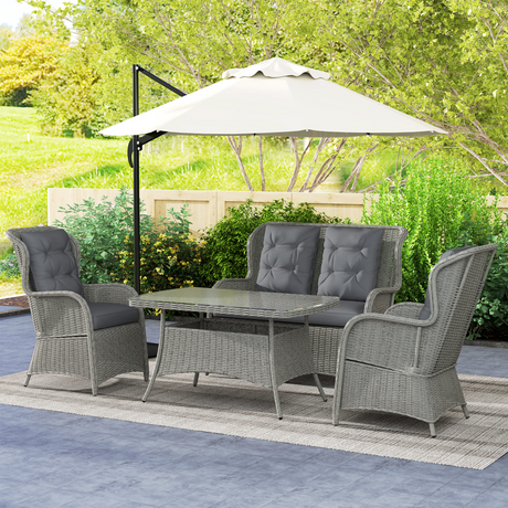 Outsunny rattan double sofa close-up