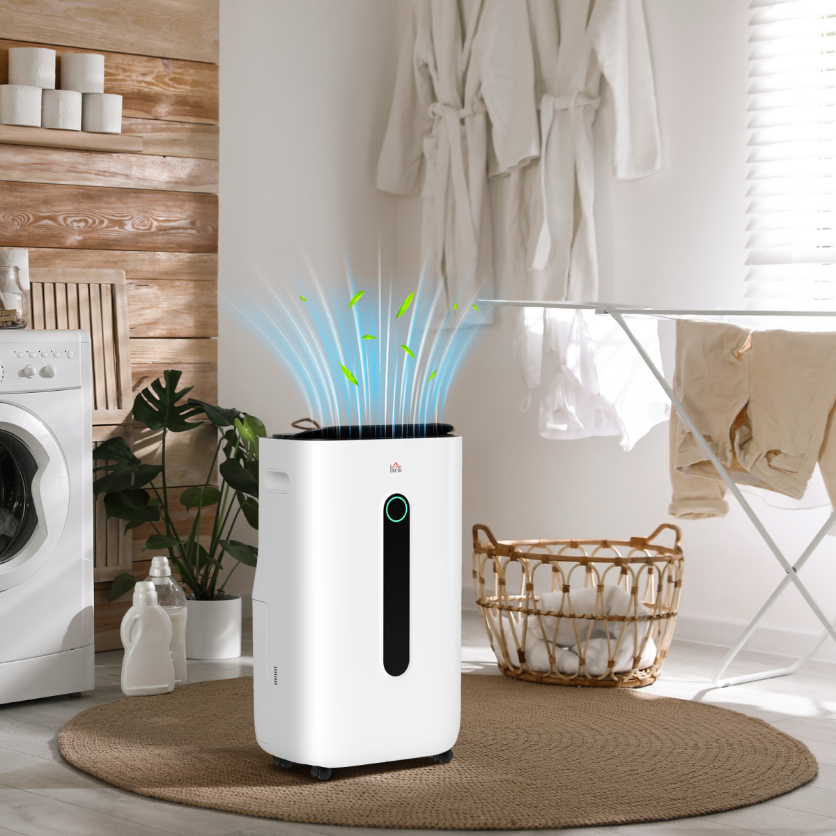 HOMCOM 20L/Day Quiet Dehumidifier with Air Purifier, 24H Timer & Laundry Mode – Home Moisture Control