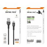 Panther Force 3A 2M Micro USB Cable – Fast Charging and Data Transfer Lead for Micro USB Devices
