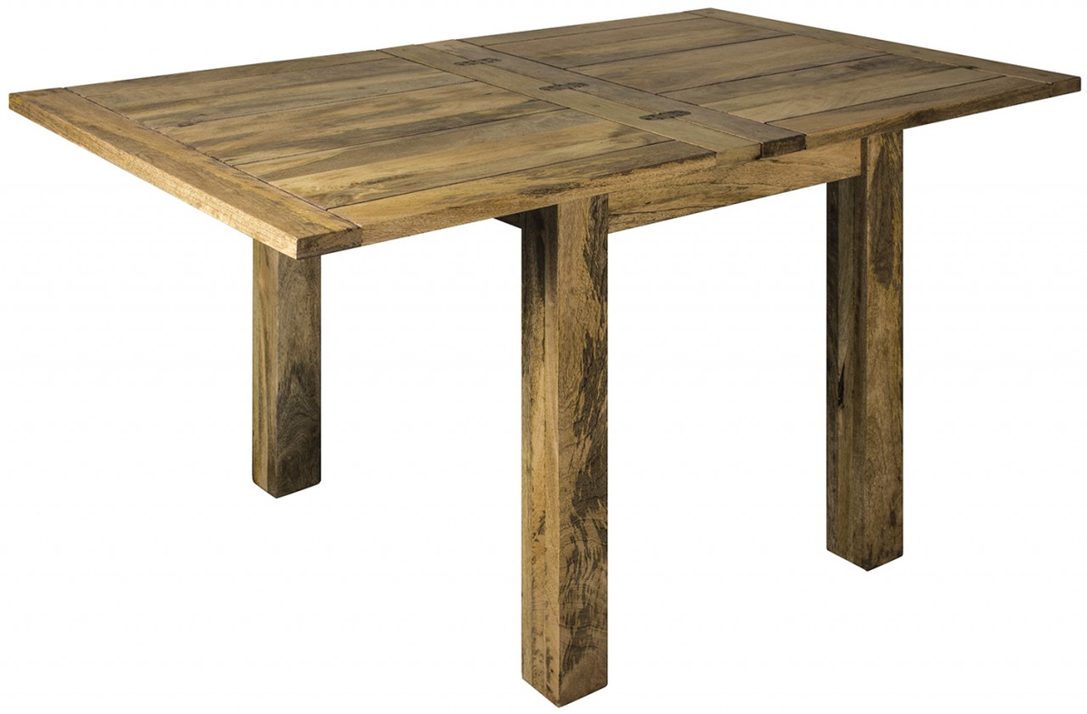 Artisan Furniture Solid Wood Granary Butterfly Extending Dining Table – Seats 2 to 6, Hand-Distressed Finish, Beige
