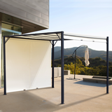 Outsunny 3 x 3m Retractable Metal Pergola with Adjustable Canopy & Steel Frame – Garden Gazebo