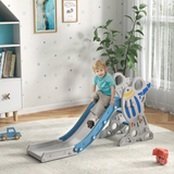 AIYAPLAY Toddler Freestanding Slide with Non-Slip Stairs – Space-Themed Indoor Slide, Ages 1.5-3, Blue