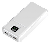 WYEFLUX 30000mAh Power Bank with LED Display, USB-C Input & Dual Output – Portable Phone Charger, White