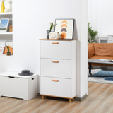HOMCOM Slim 12 Pair Shoe Storage Cabinet with 3 Flip Drawers – Space Saving Hallway Organiser