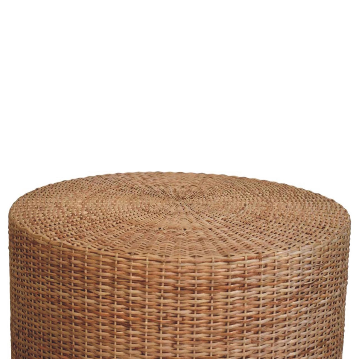 Artisan Furniture Regency Round Woven Coffee Table with Smooth Circular Top – Living Room Centrepiece, Brown