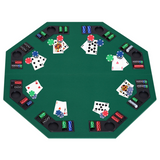 HOMCOM Foldable Poker Table Top for 8 Players, 1.2m with Chip Trays – Blackjack Topper with Carry Bag