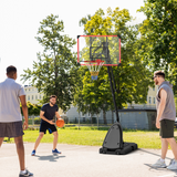 SPORTNOW Adjustable Basketball Hoop and Stand with Weighted Base & Wheels, 2.4-2.9m – Portable Outdoor Hoop, Red