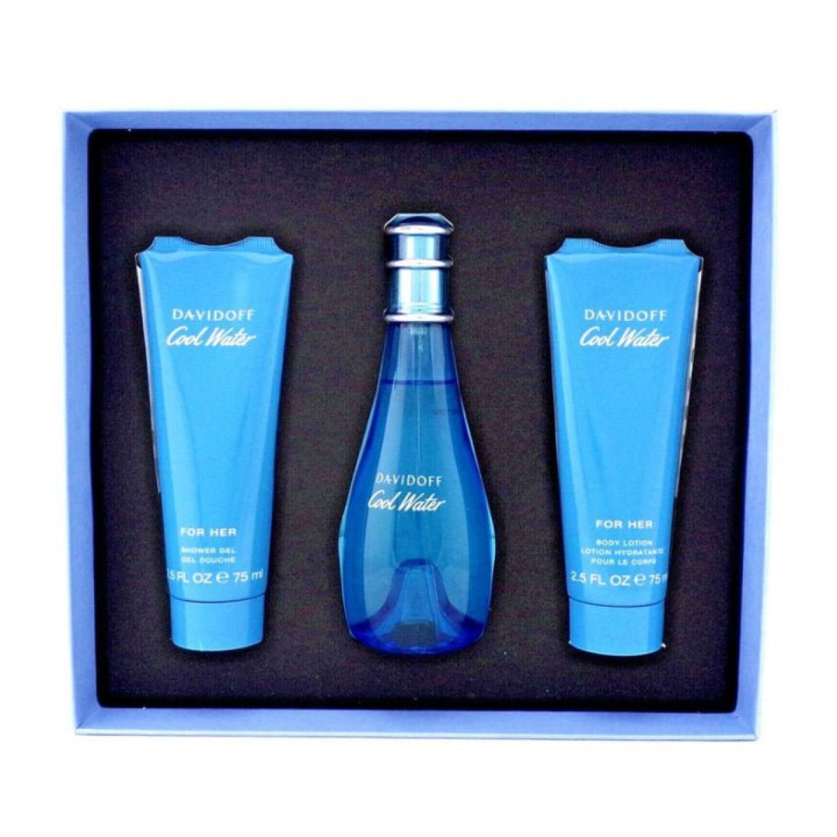 Davidoff Cool Water Gift Set for Men – Eau de Toilette 100ml, Shower Gel 75ml and Body Lotion 75ml
