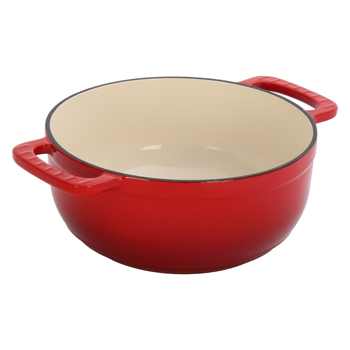 Cast Iron 6QT Enamel Cooking Pot with Lid and Two Silicone Gloves – Casserole Dutch Oven, Gradient Red