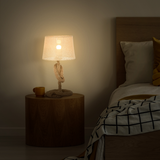 HOMCOM Hemp Rope Table Lamp with Linen Shade – Beige