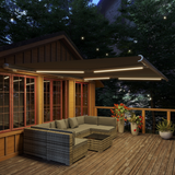 Outsunny 4x3m Full Cassette Retractable Awning with Electric Remote Control & LED Lights – Patio Sun Shade