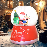 Outsunny 5.5ft Christmas Inflatable Snow Globe with Santa, Reindeer & Tree, LED Lights – Outdoor, Red