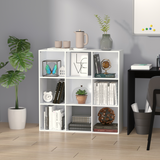 9-Cube Storage Bookcase Shelf Unit – Lightweight Display Organiser for Home Office and Playroom, White