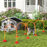 PawHut 4 Piece Dog Agility Doors with Adjustable Width, Fillable Bases & Carry Bag – Training Equipment, Orange
