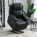HOMCOM Electric Power Lift Recliner Chair with Vibration Massage & Side Pocket – Riser Armchair, Black