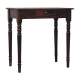 Artisan Furniture Solid Wood California Walnut Writing Desk with 1 Drawer – Vintage French Style, Dark Brown