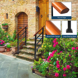 Wrought Iron and Solid Wood Handrail for Outdoor Steps – Fits 1 to 3 Steps, Concrete, Porch & Wood, Matte Black