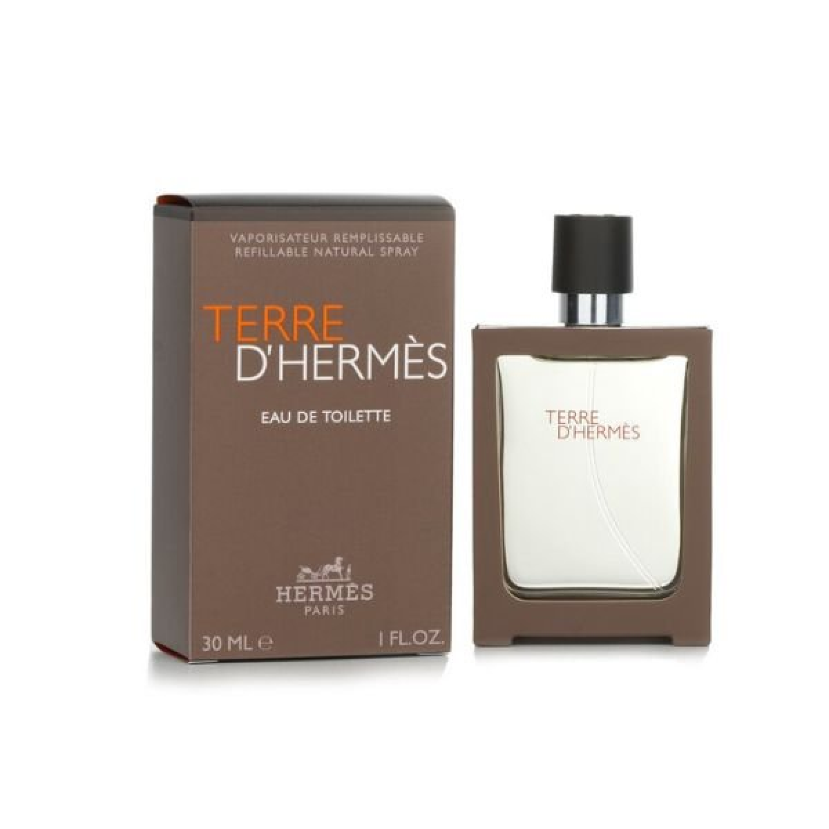 Hermes Terre D'hermes Refillable Eau de Toilette Spray 30ml – Fresh & Citrus, Woody Fragrance for Men