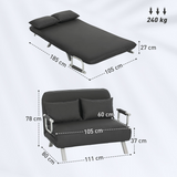 HOMCOM sofa bed with two pillows detail