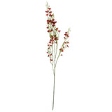 Pack of 6 x 100cm Artificial Foliage Stem with Small Flowers – Red