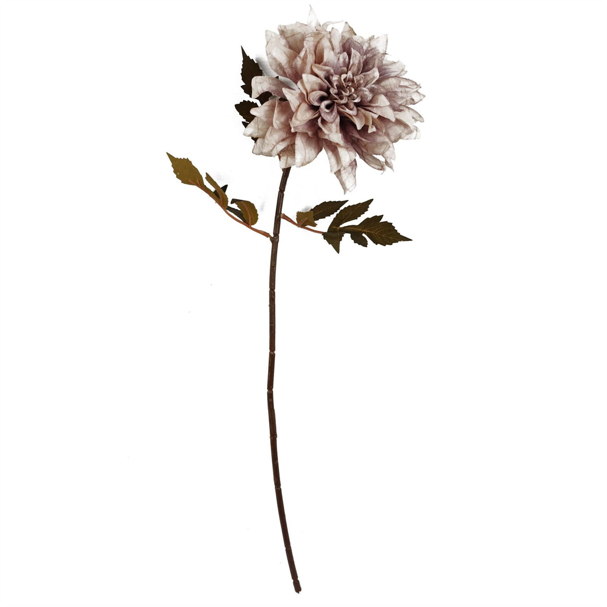 Leaf 55cm Artificial Dahlia Flower Stem with Silk Flowers and Wired Stem – Dusty Pink