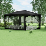 Outsunny 4 x 3m Waterproof Party Tent Gazebo with Zipped Mesh Curtains – Metal Frame, Garden Events