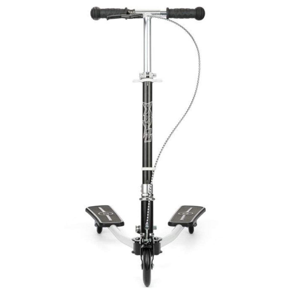 Xootz Pulse Scissor Scooter for Kids with Adjustable Handlebar & Brake – Ages 5+, White