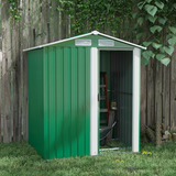Outsunny 5ft x 4.3ft Metal Storage Shed with Sliding Door, Vents and Sloped Roof – Garden Storage, Green