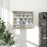 HOMCOM 5-Tier Wall Display Cabinet with Adjustable Shelves & Sliding Glass Doors – Space-Saving, Natural