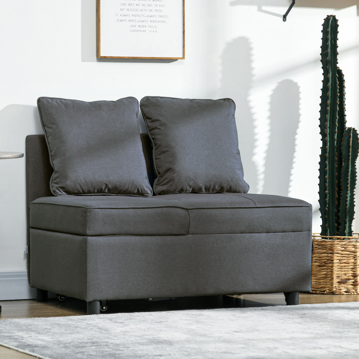 HOMCOM sofa bed chair unfolded into a bed