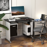 HOMCOM Computer Desk with Drawer, Keyboard Tray & CPU Stand – Home Office Workstation, Black