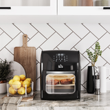 HOMCOM 12L Air Fryer Oven with 8 Presets, 1800W – Rotisserie & Dehydrator, Rapid Air Circulation, Black