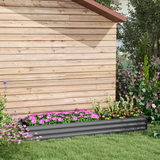 Outsunny Galvanised Steel Raised Garden Bed, 240cm Elevated Planter Box with Open Bottom, Grey