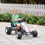 Kids Racing-Style Pedal Go Kart with Gear Shift, Hand Brake and Adjustable Seat – Ride-On Racer
