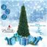 7ft Slim Pencil Artificial Christmas Tree with Bushy Tips – Space-Saving Festive Tree, Green