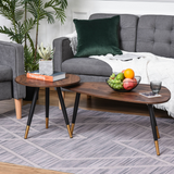Nesting Coffee Tables gold-tone leg detail