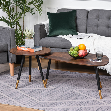 Nesting Coffee Tables gold-tone leg detail