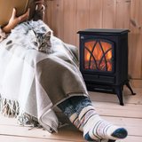 HOMCOM 1850W Freestanding Electric Log Burner Stove with Flame Effect – No Chimney Needed, Black