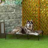 Pawhut Elevated Dog Bed with Breathable Oxford Fabric & Storage Bag – Portable Raised Pet Cot, Brown