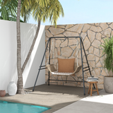 Outsunny Hammock Chair Stand with Solid Steel Frame – Fits Single & Double Connection Points, Black
