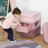HOMCOM Kids Storage Unit with 3 Drawers – Vertical Dresser Tower for Bedroom and Playroom