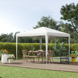 Outsunny 2.7 x 2.7m Garden Gazebo Marquee with Steel Frame, Guy Ropes & Ground Stakes – Party Tent, White